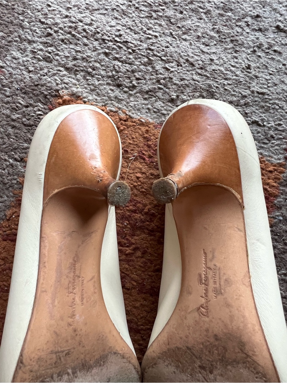 Salvatore Ferragamo Brown Pointed Toe Leather Loafers with Gold Accent - Picture 7 of 13